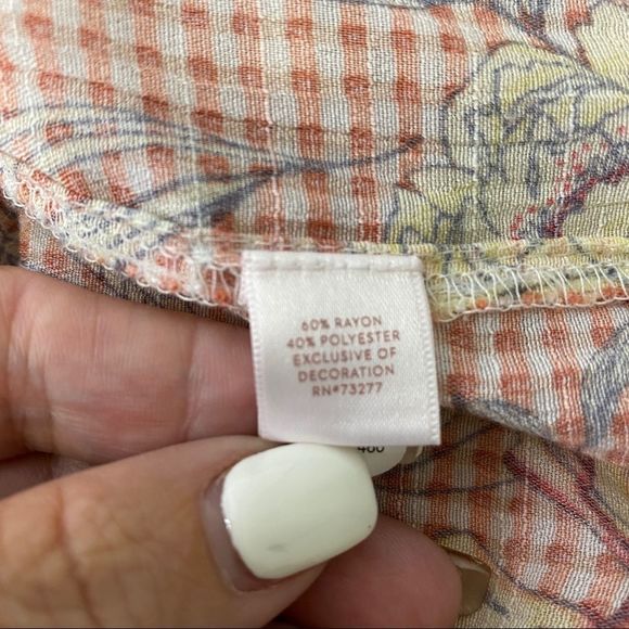 LC Lauren Conrad floral pheasant boho shirt Size XS - Picture 11 of 11